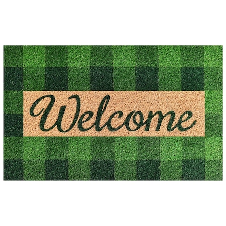 Configuracion 24 x 36 in. Pretty in Plaid Rectangular Doormat Green & Natural CO3367101